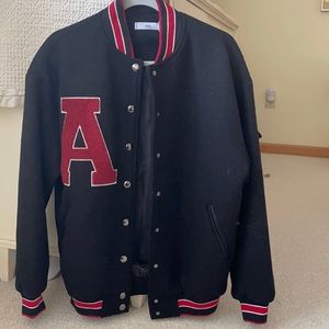 oversized adika varsity jacket